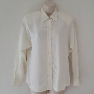 Toto n Ko Womens Cream Long Sleeve Blouse Size P
